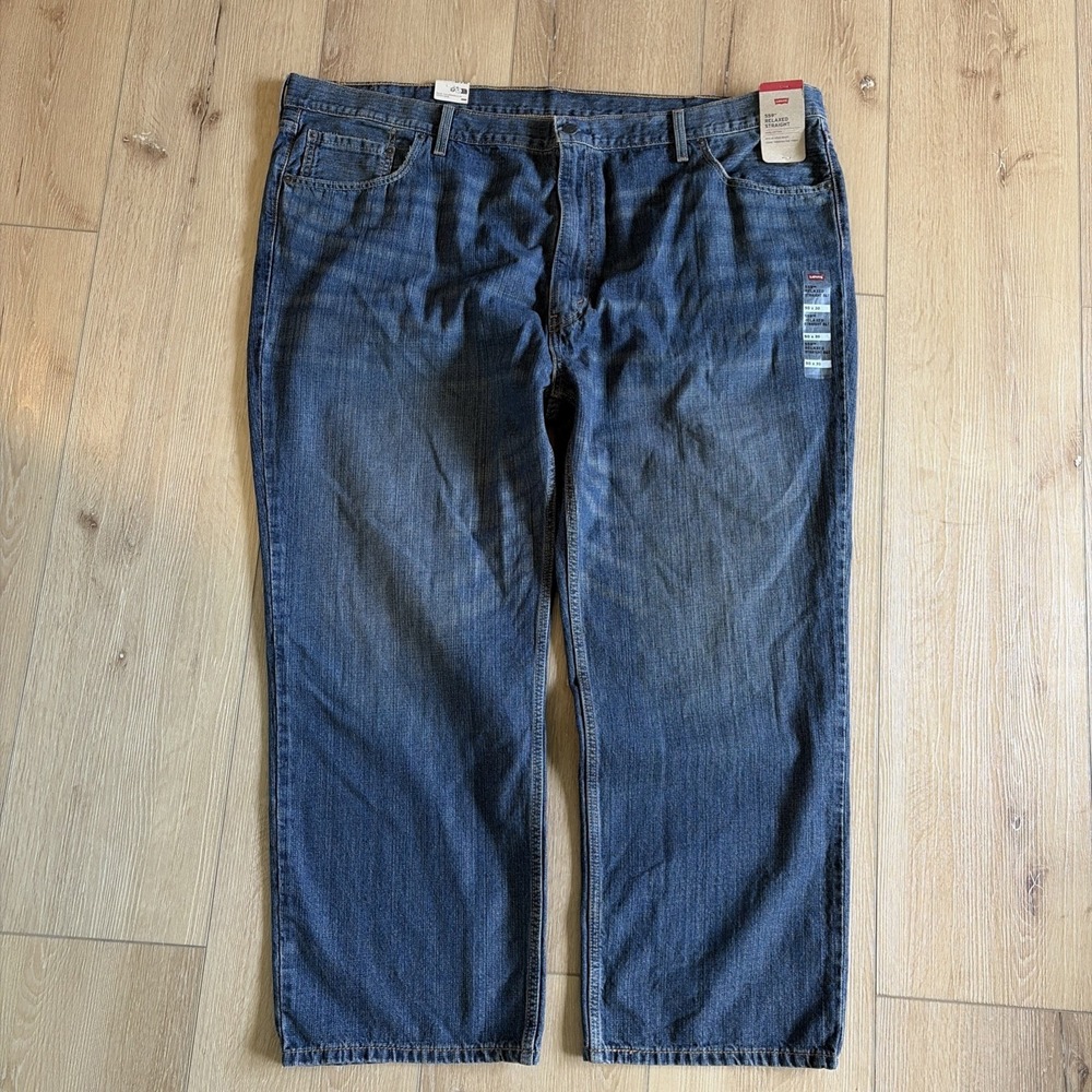 Levi's 559 Mens Jean Big & Tall 50x30(29)Relaxed Straight Blue Distressed Denim